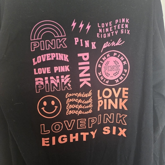 PINK Black Long Sleeve Shirt with Pink Logo - Picture 4 of 5